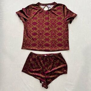 Savage X Fenty Sleep SET Psychedelic Velvet Dazed FX Pajama Lounge Purple